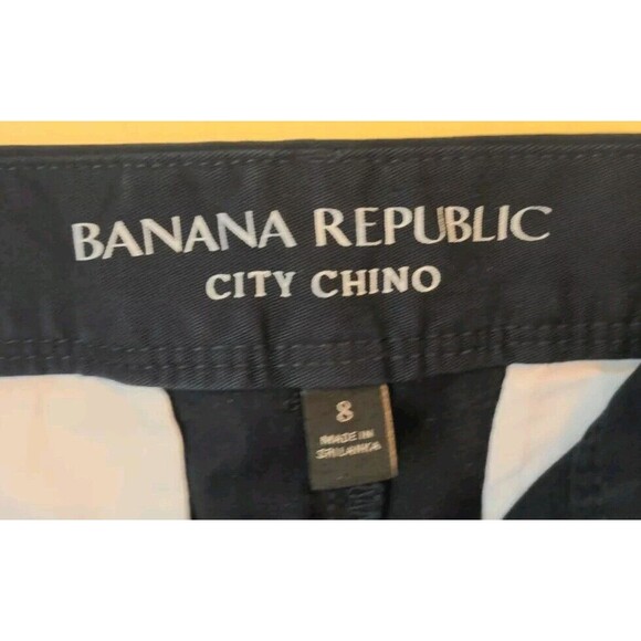 New Banana Republic Womens City Chino Pants Sz 8 Preppy Navy Blue Low Rise Ankle - Picture 8 of 9